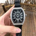 Best Copy Franck Muller Geneve Vanguard v45 Black Dial Diamond Watch